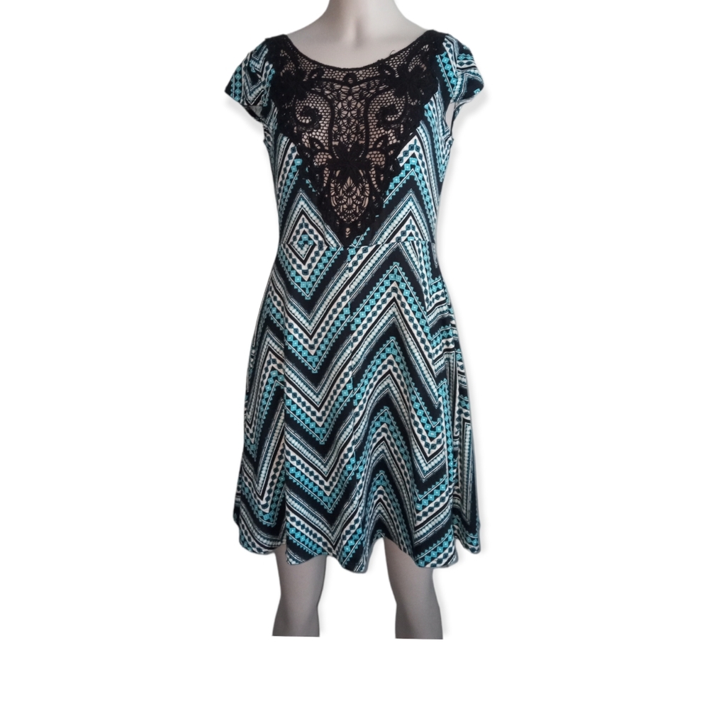 Rue 21 Fit and flare geometric print statement dress size small
